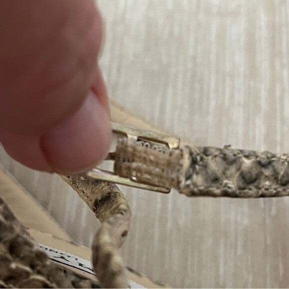 Jimmy Choo Snake Skin Low Heel Wedge Sandals Size 36 1/2 - Picture 9 of 11